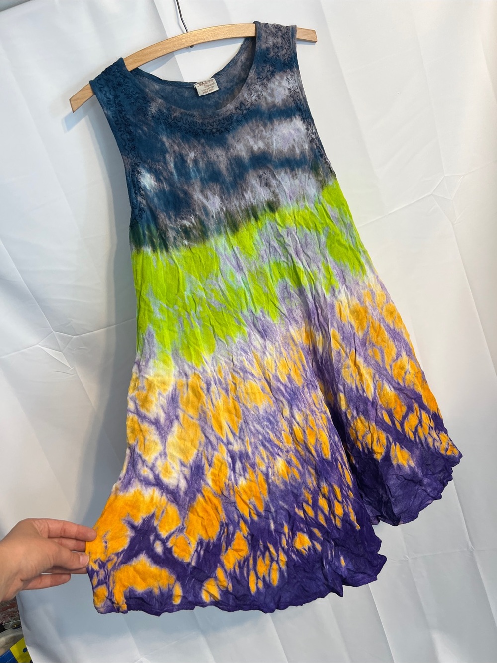 Vintage Tie-Dye Sleeveless Swing Dress - Picture 2 of 5